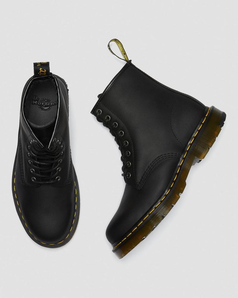 Black Men's Dr Martens 1460 DM's Wintergrip Lace Up Boots | CA 507MQZ